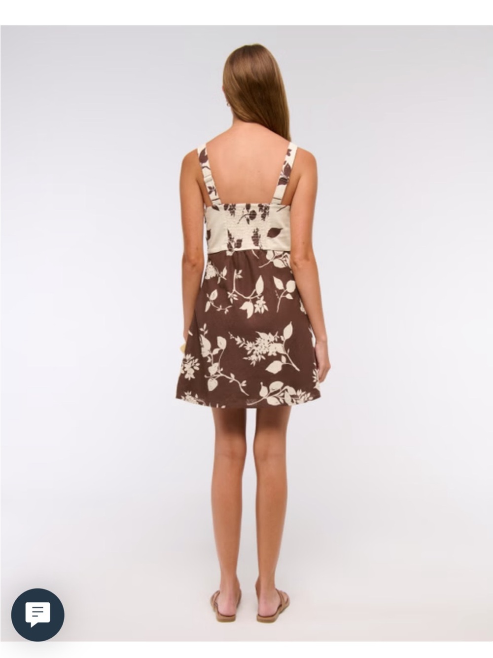 Abercrombie & Fitch Brown and Cream Floral Mini Dress